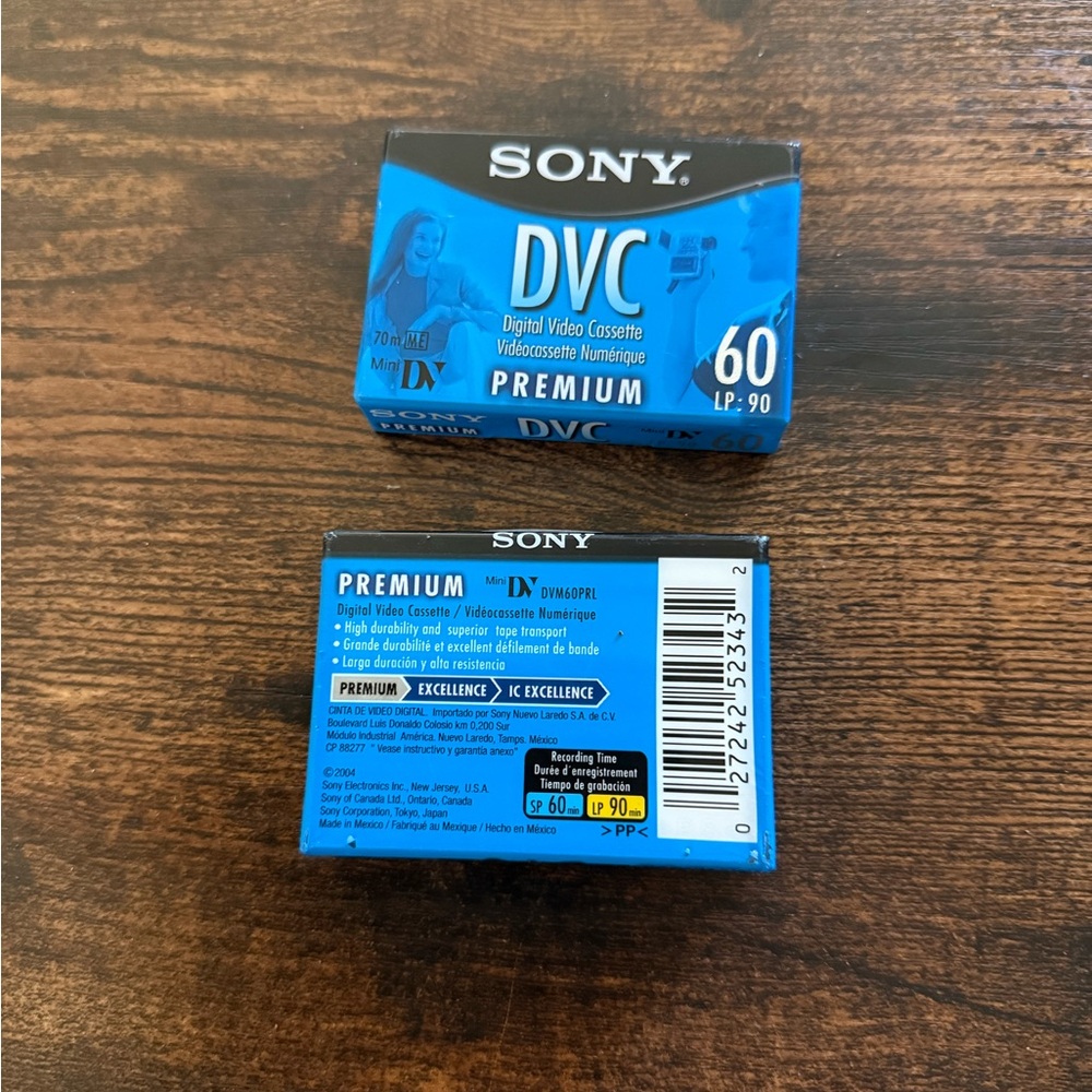 3 Sony DVC Premium Blue and Black Video Cassettes - Picture 2 of 7